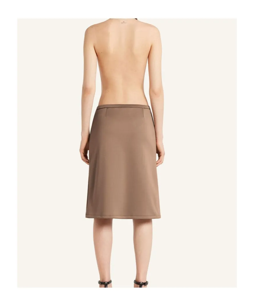 Elastic Waistband Tailored Skirt