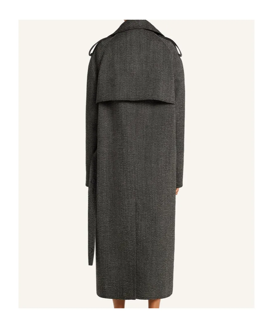 Asymmetric Collar Long Coat