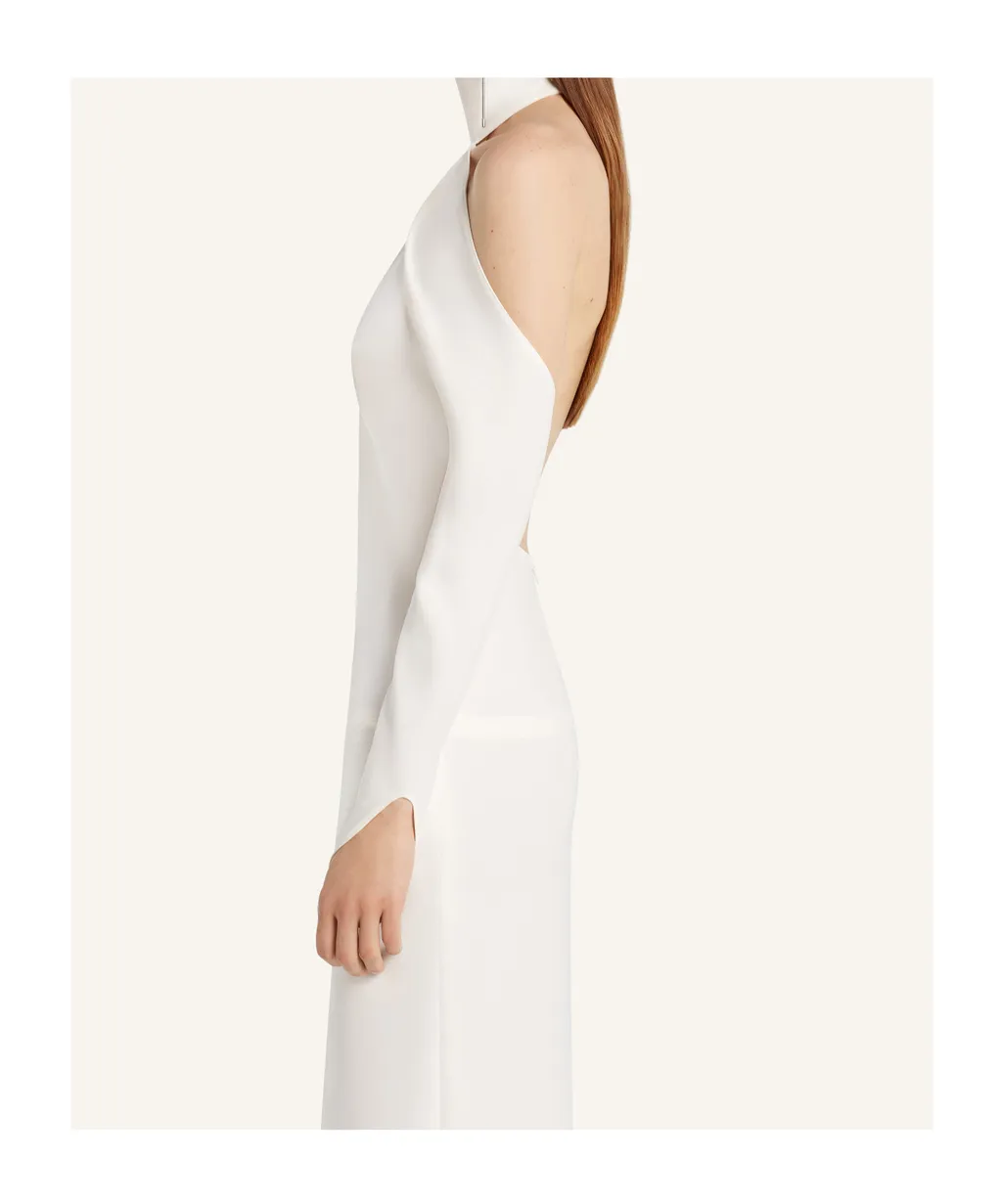 Asymmetric Shoulder-Detail Dress