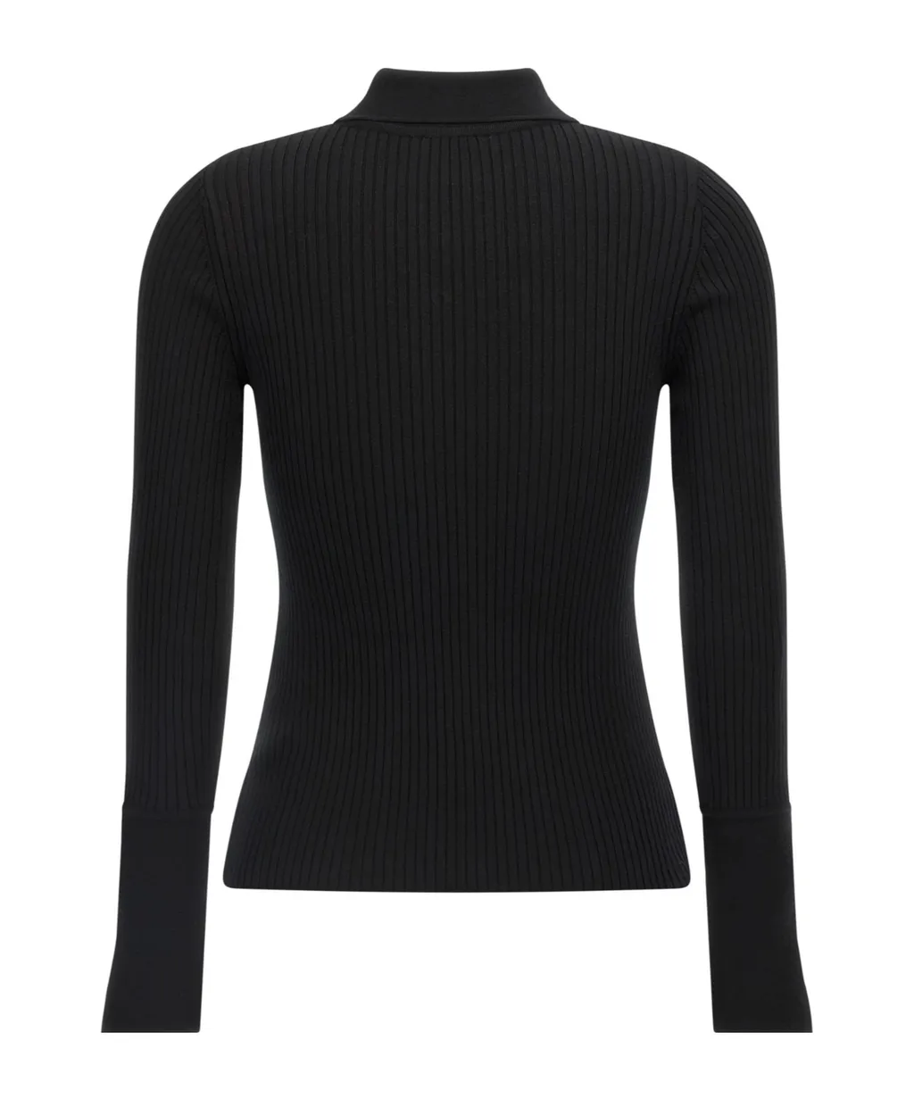 Ribbed Polo Top