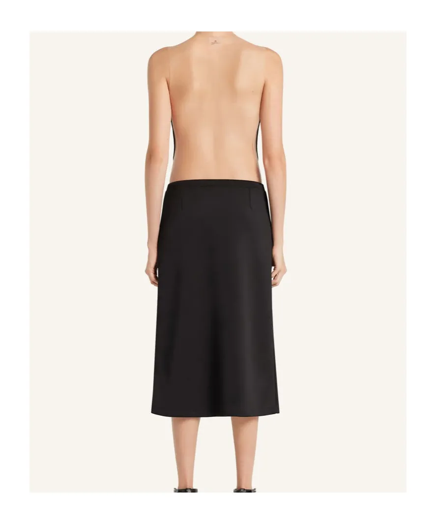 Elastic Waistband Tailored Skirt