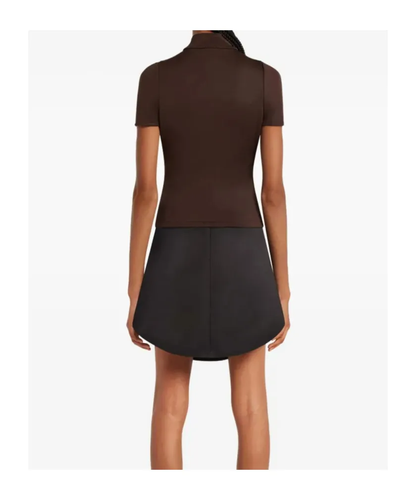 Zippered Short-Sleeve Top