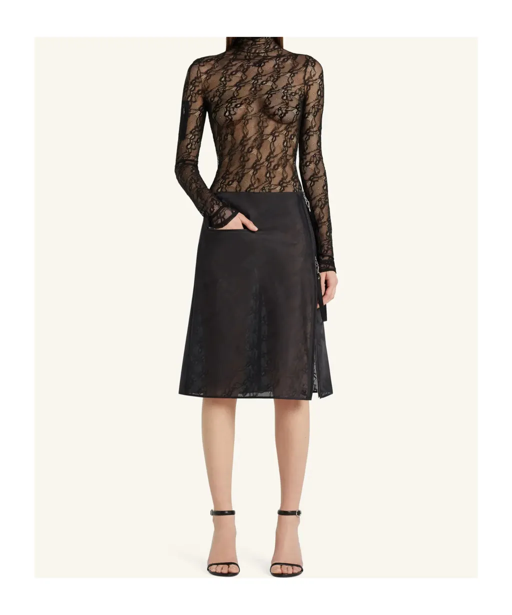 CourrÈGes Lace Mockneck Top