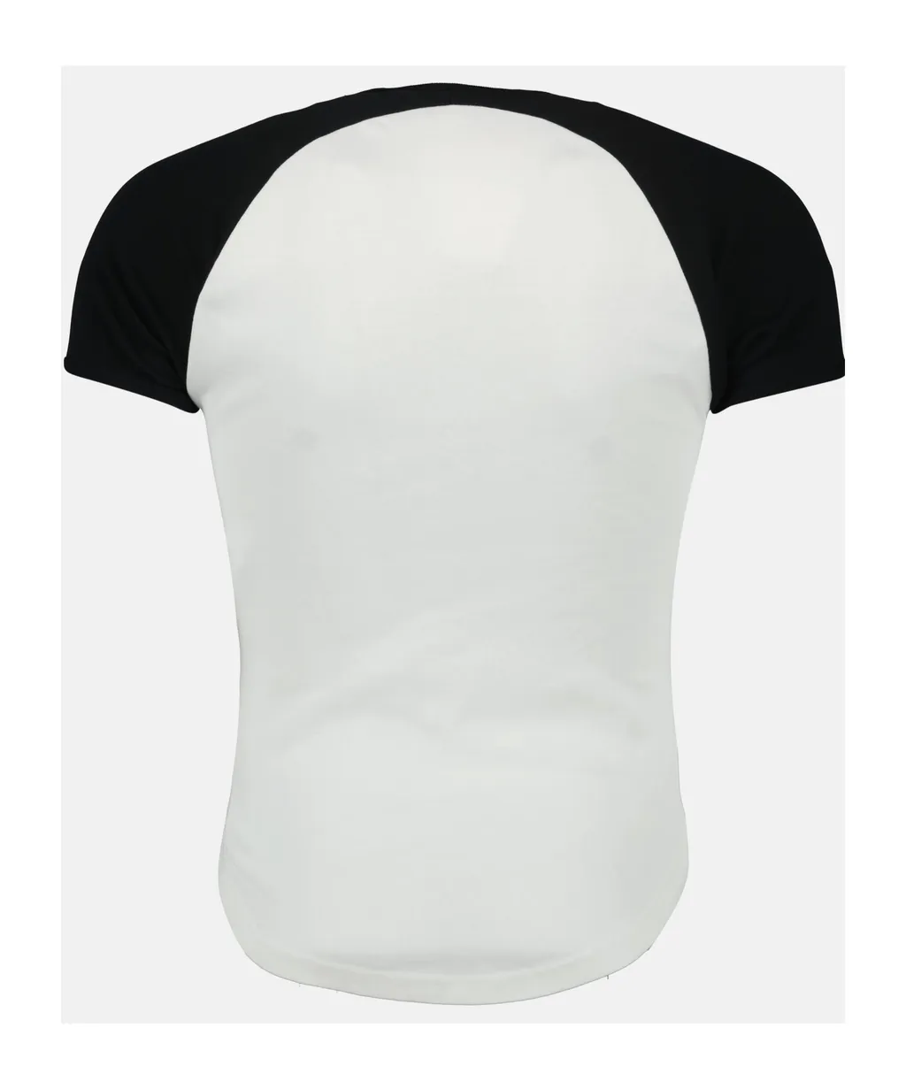 CourrÈGes Circle Contrast Raglan-Sleeve Crewneck T-Shirt