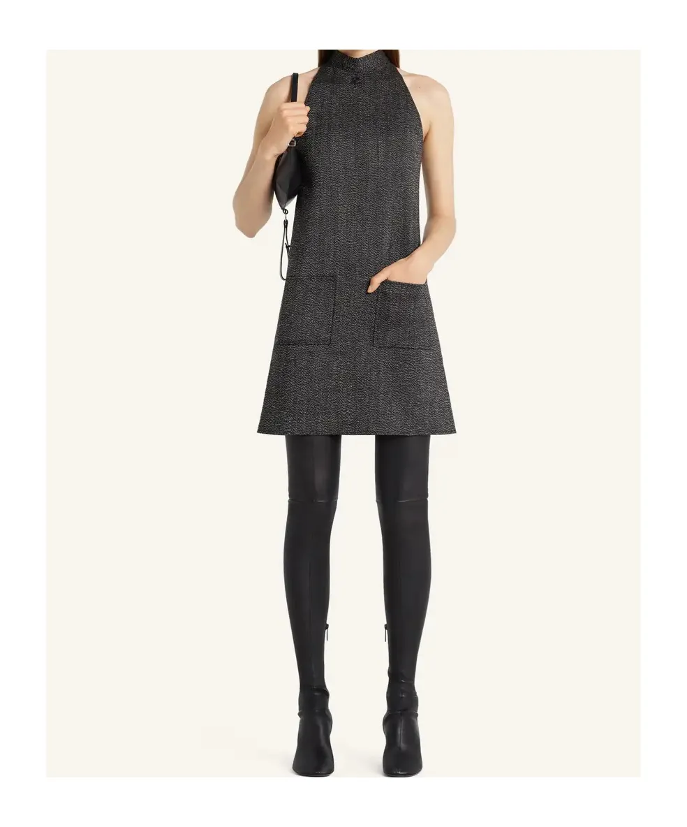 High-Neck Sleeveless Dress