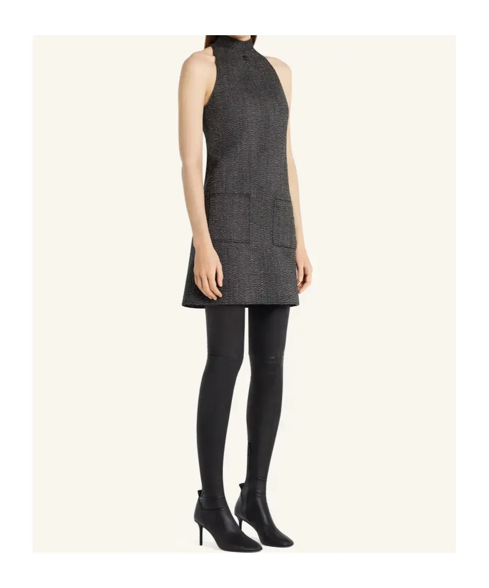 High-Neck Sleeveless Dress