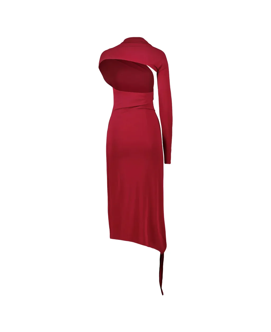 Long Slash Crepe Dress