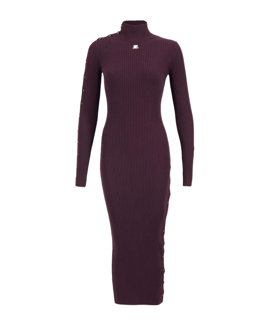 Ribbed Turtleneck Midi Dress