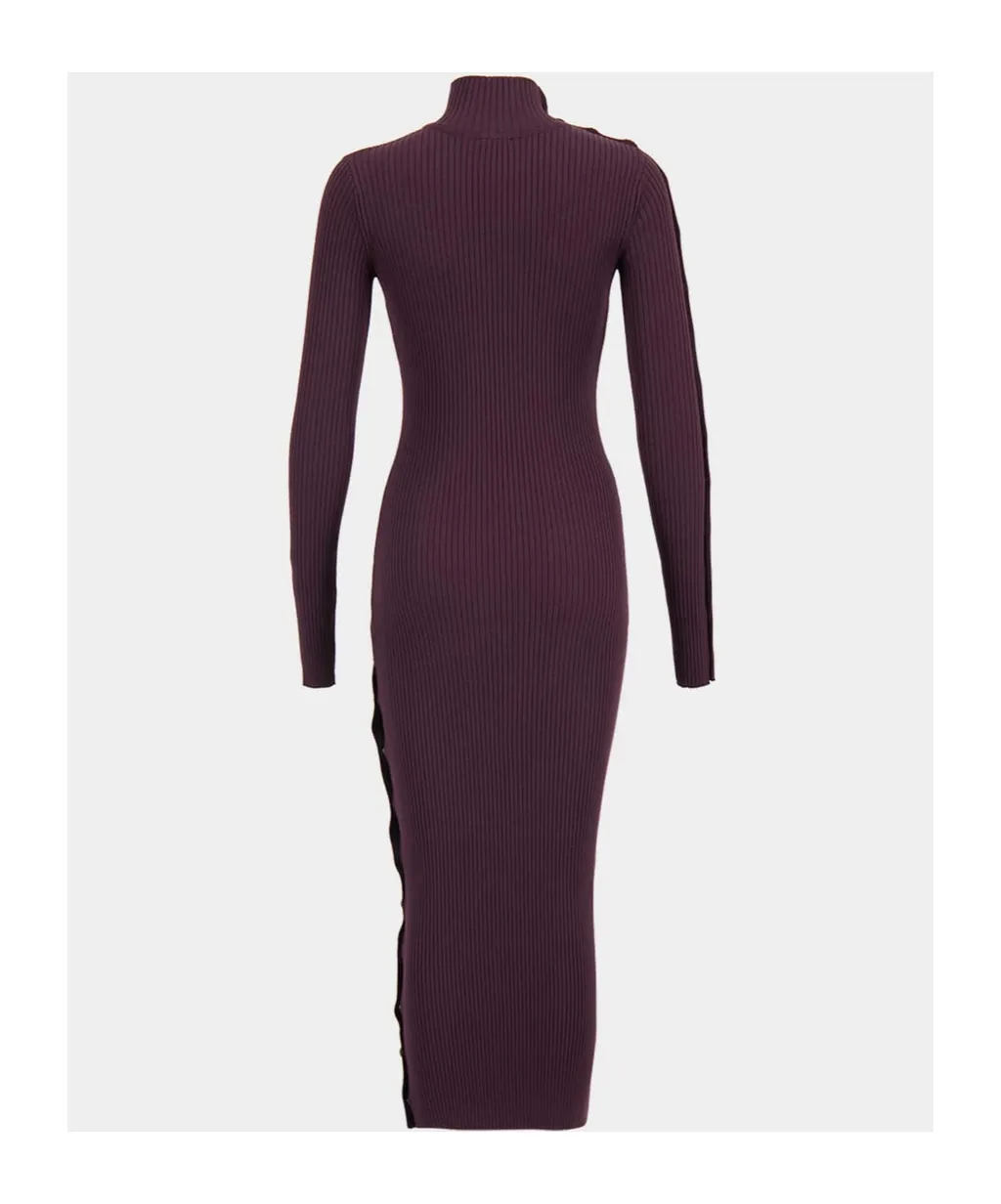 Ribbed Turtleneck Midi Dress