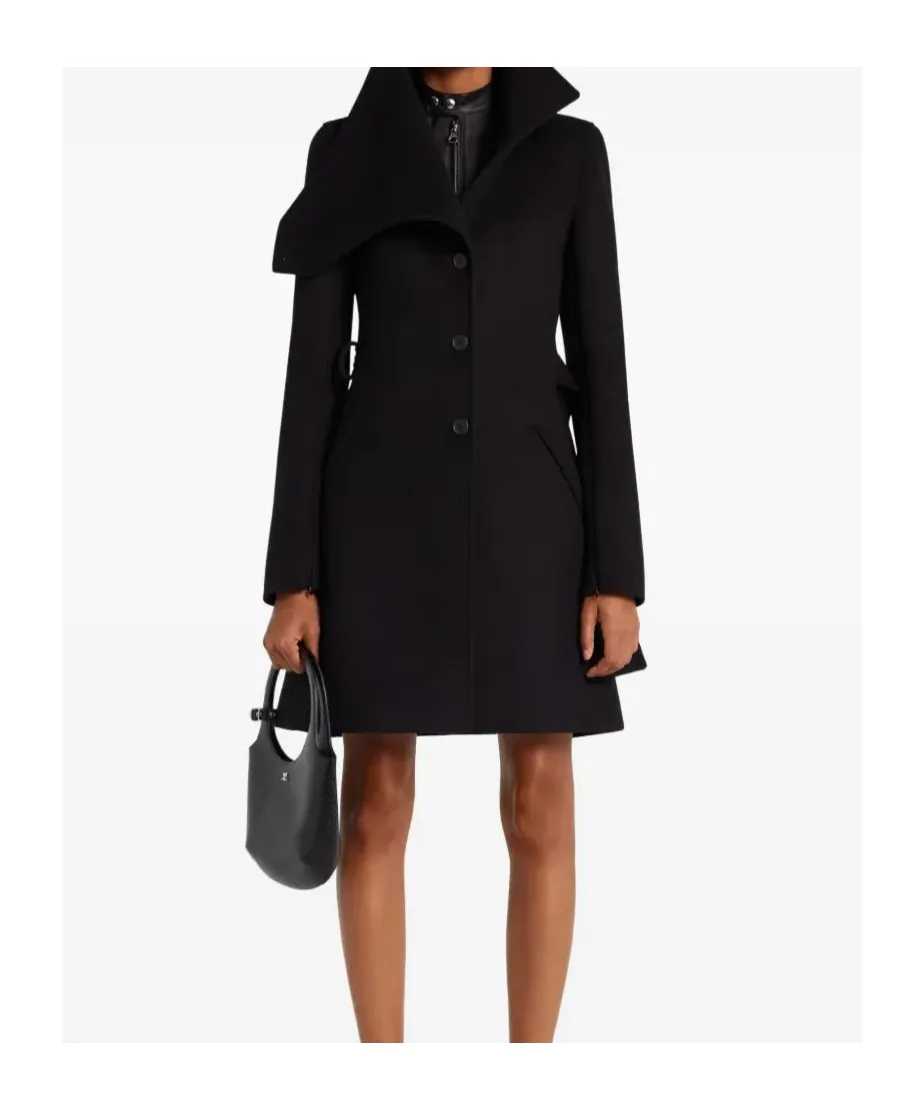 Asymmetric-Lapel Button-Up Coat