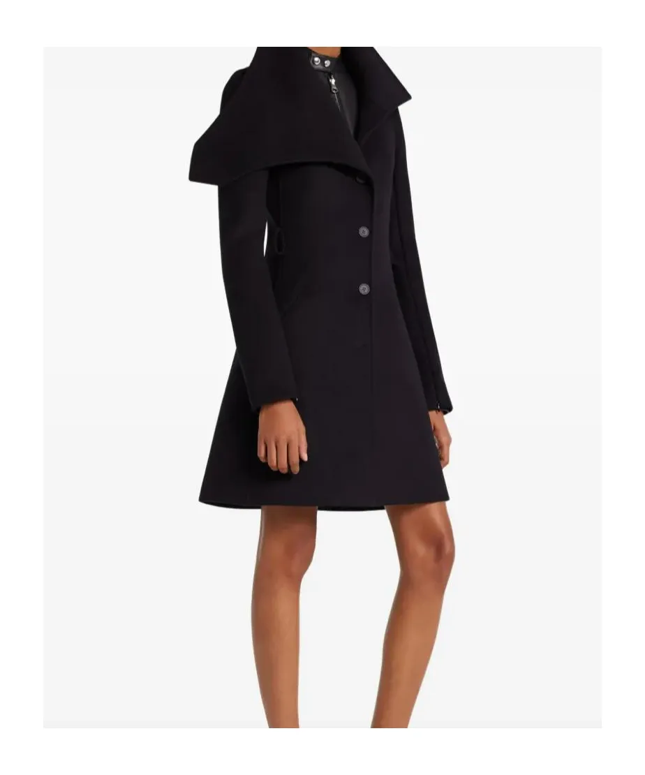 Asymmetric-Lapel Button-Up Coat