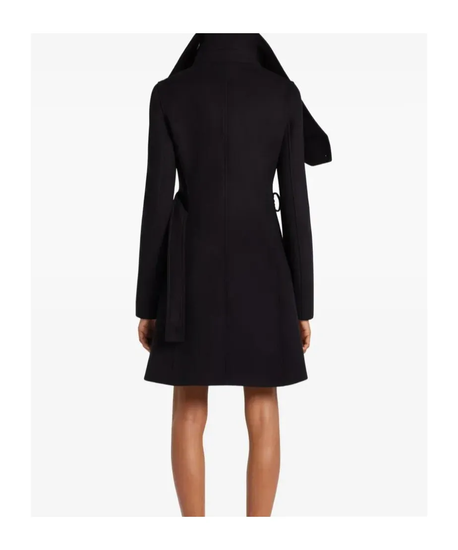 Asymmetric-Lapel Button-Up Coat