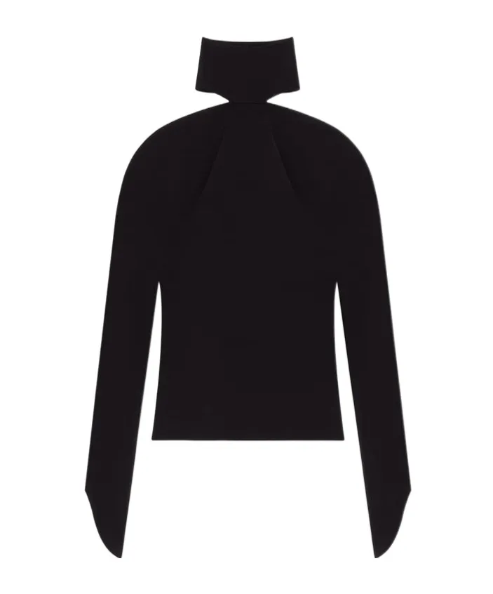 High-Neck Cold-Shoulder Top