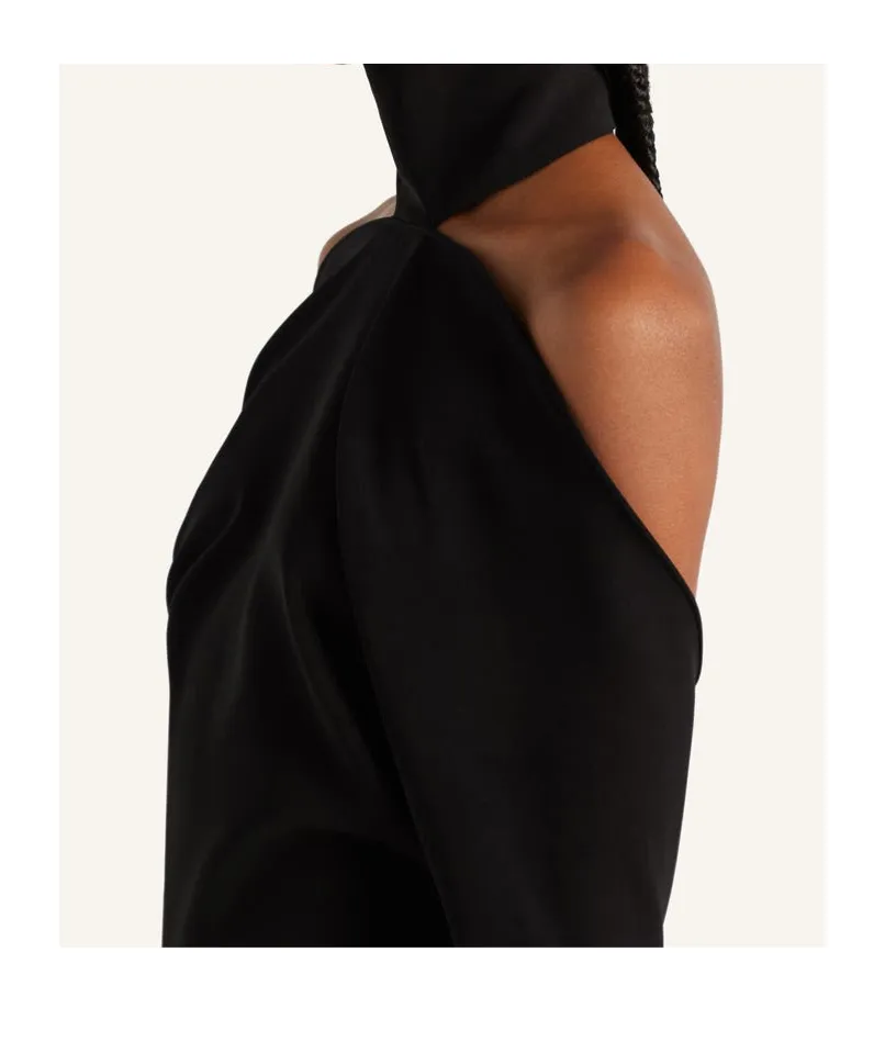 High-Neck Cold-Shoulder Top