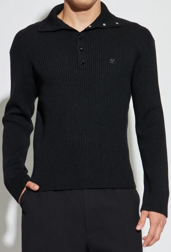 Lapel Long Sleeve Sweater