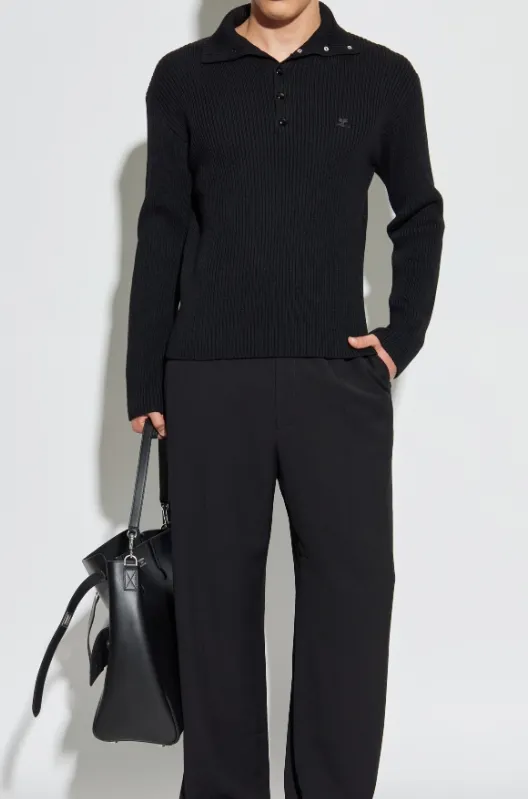 Lapel Long Sleeve Sweater