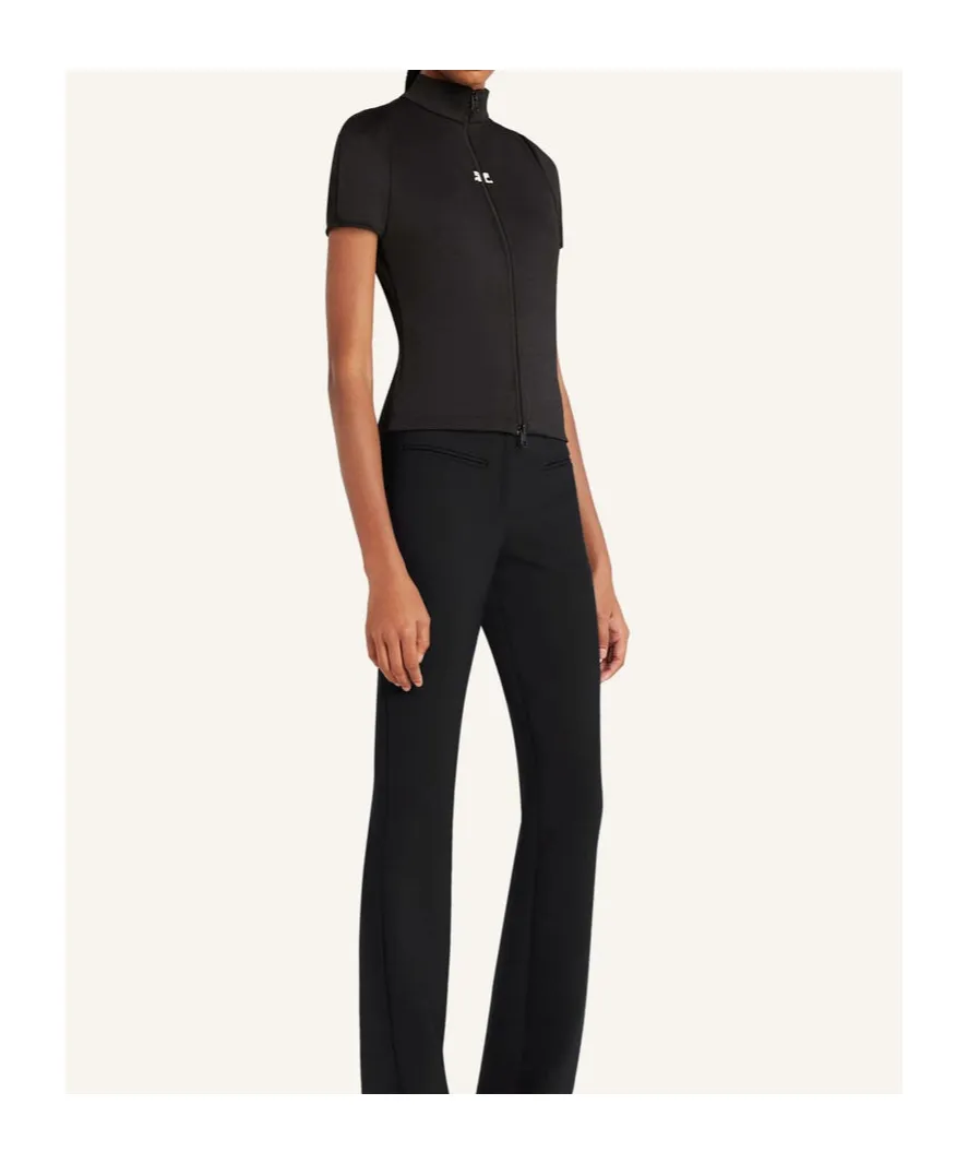 Zip-Up Short-Sleeve Top