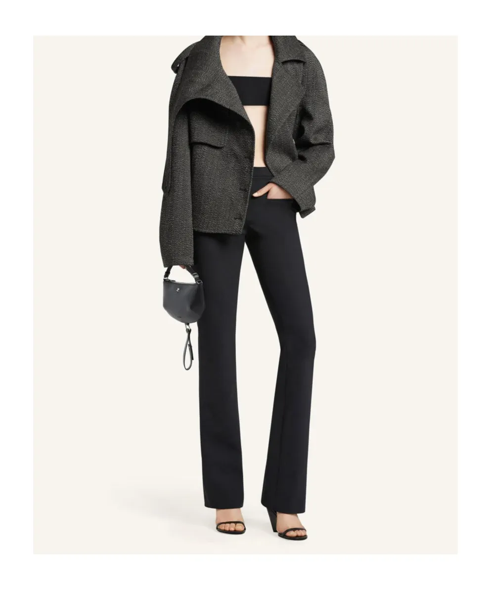 Oversized-Collar Cropped Jacket