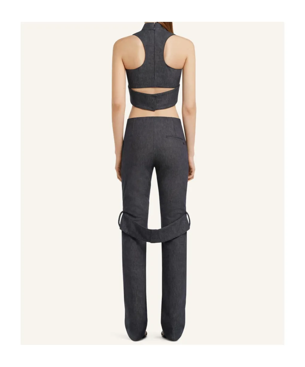 Cut-Out Detailing Trousers