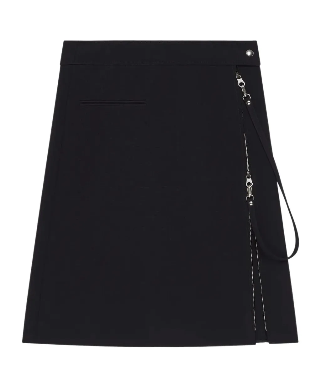 Zipped Heritage Crepe Skirt