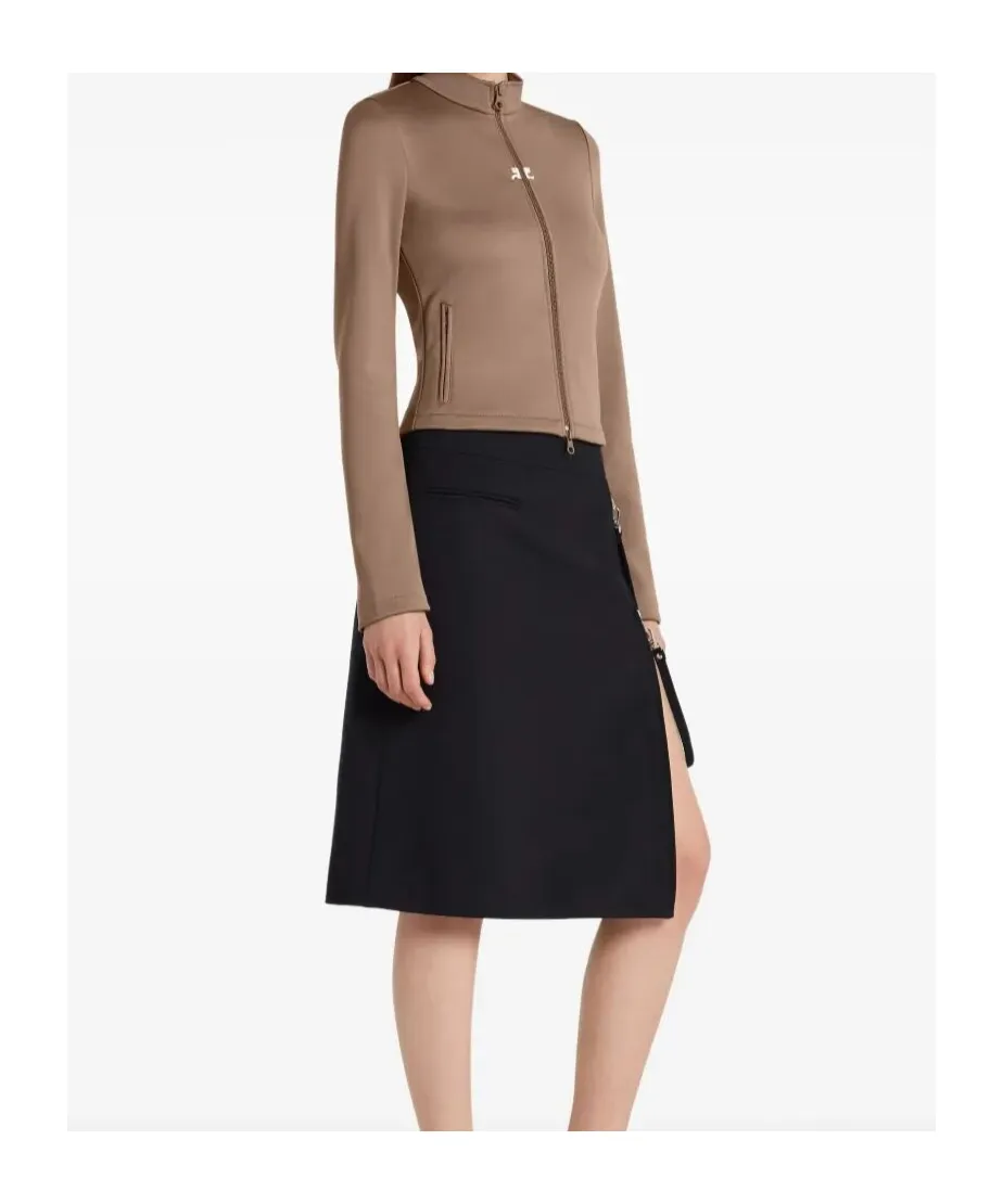 Zipped Heritage Crepe Skirt