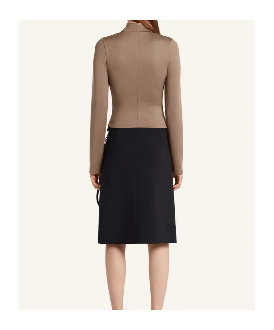 Zipped Heritage Crepe Skirt