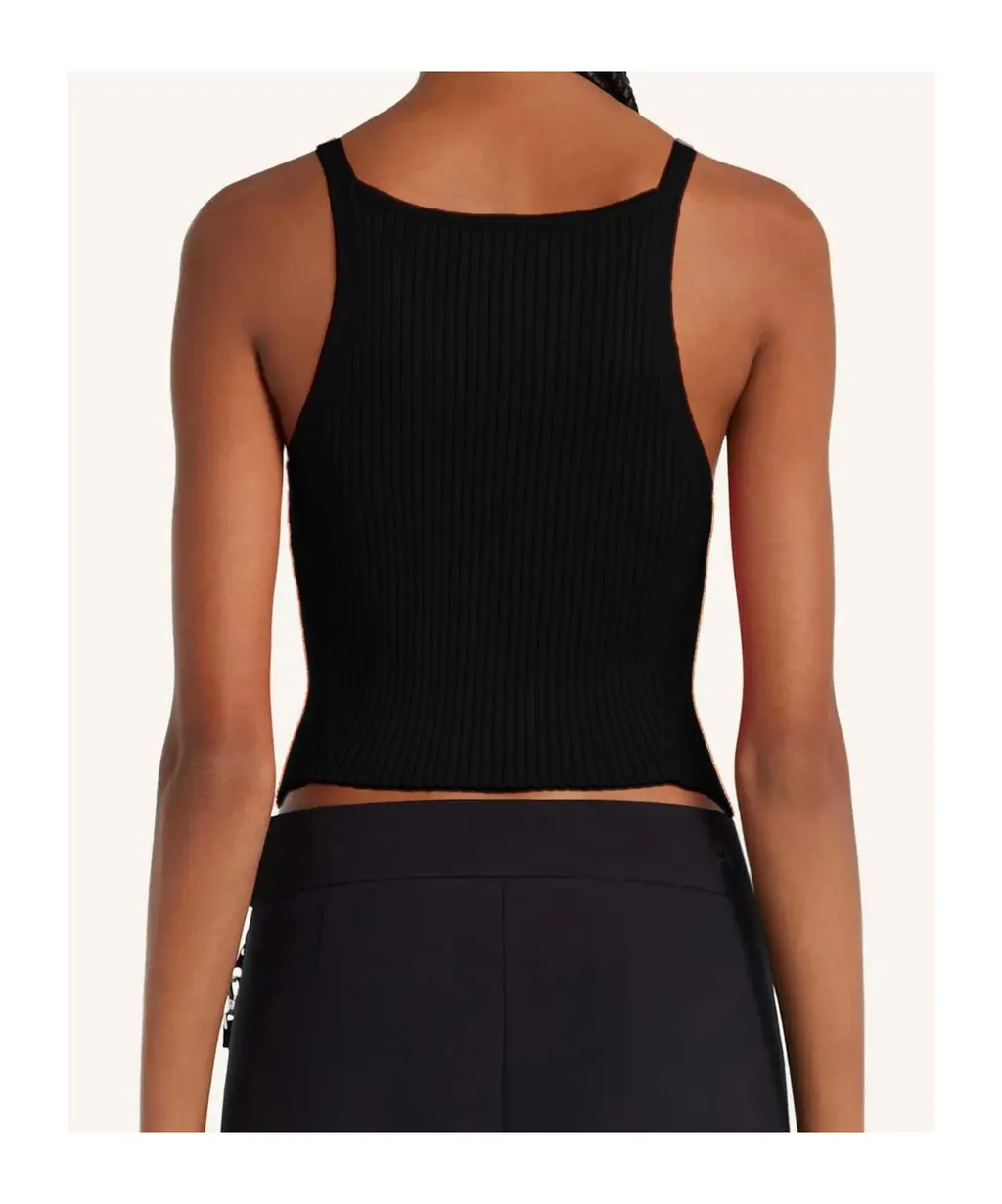Sleeveless Circle Rib Knit Top