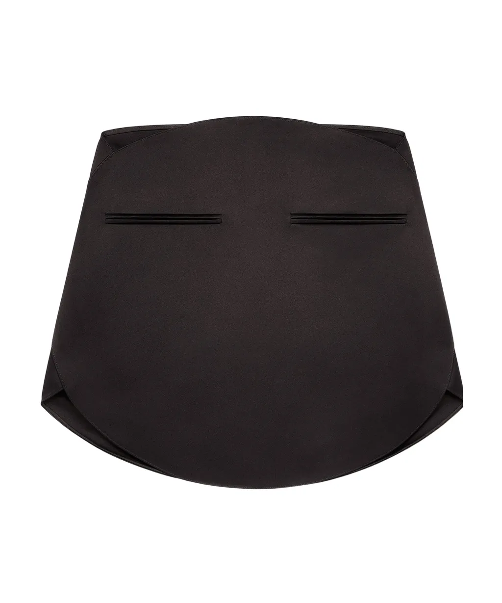 Rear Zipped Satin Mini Skirt