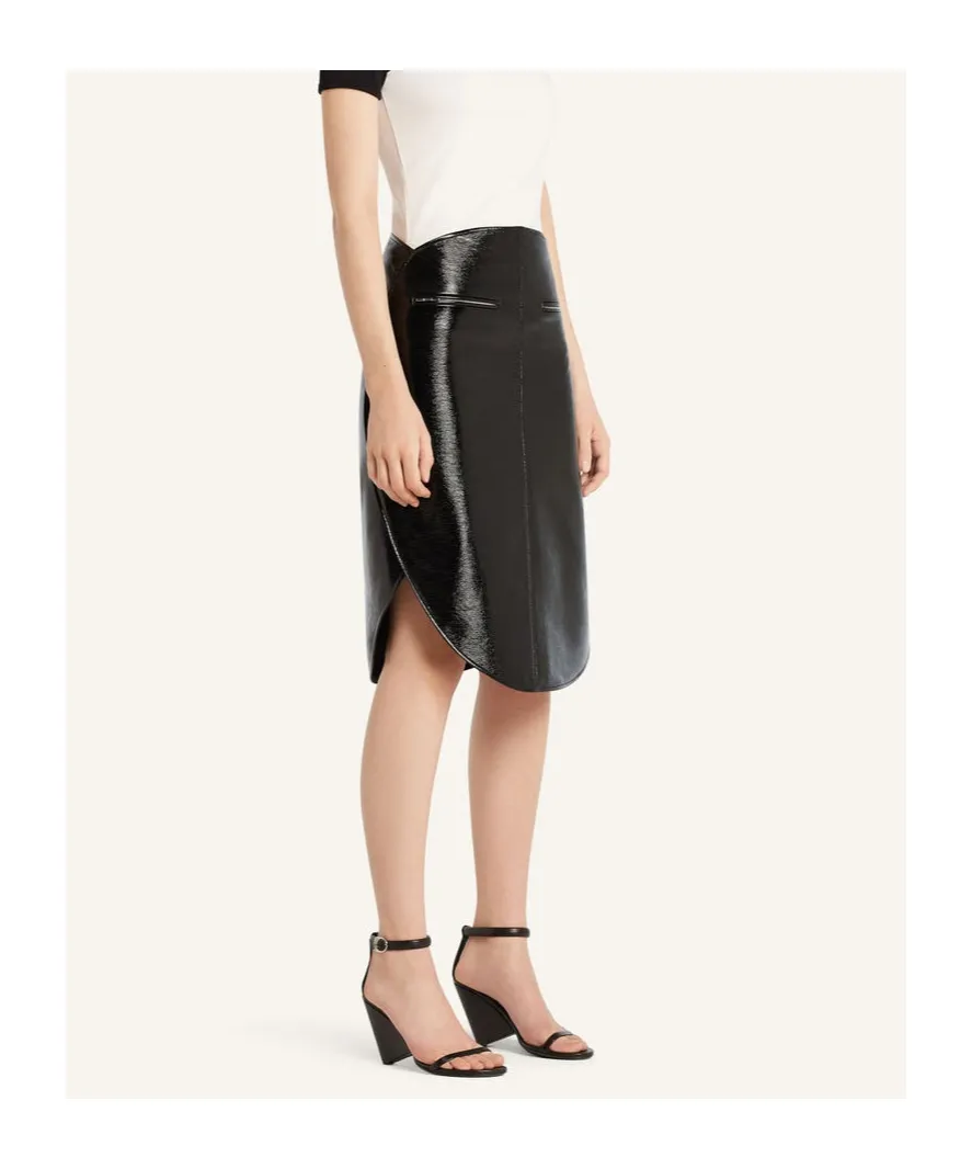 Circle Vinyl Midi Skirt