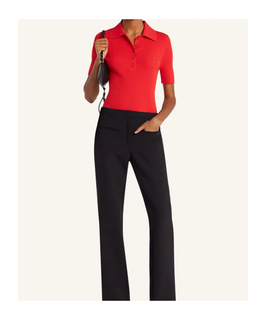 Iconic Ribbed-Knit Polo Shirt