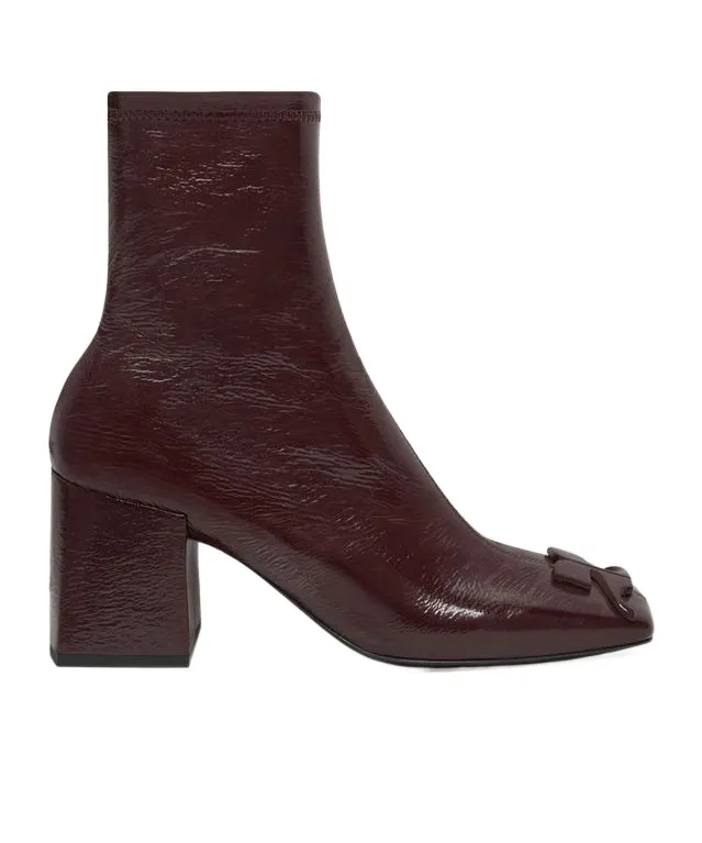 Zip Detailed Square Toe Ankle Boots