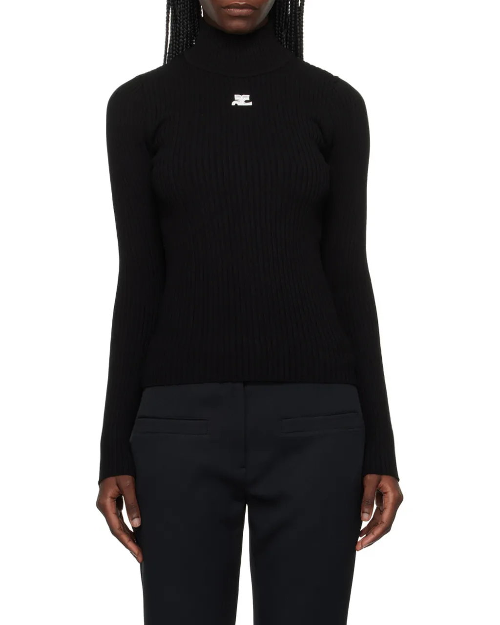 Embroidered-Logo Long-Sleeve Top