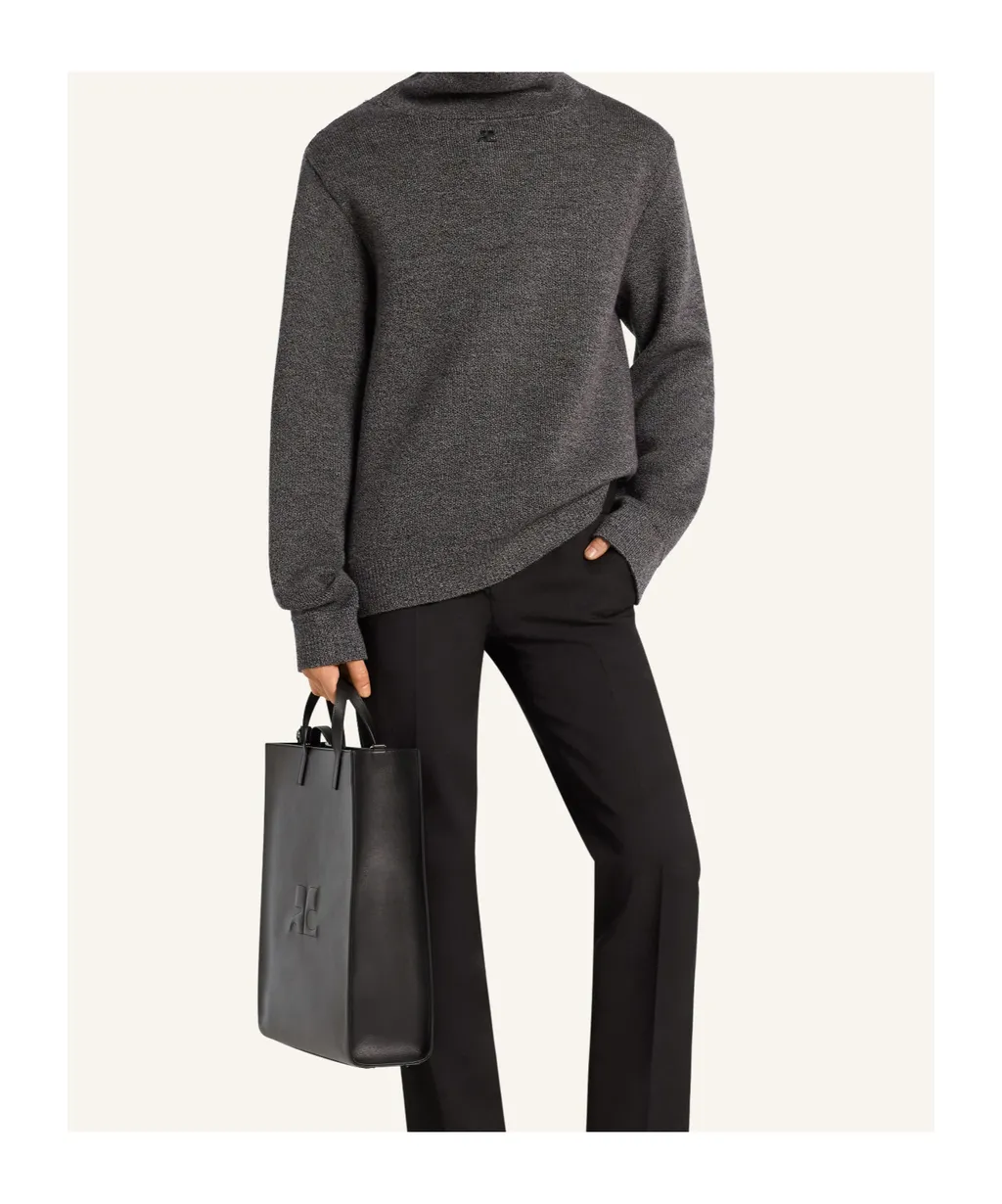 Zipped Mockneck Bonded Sweater