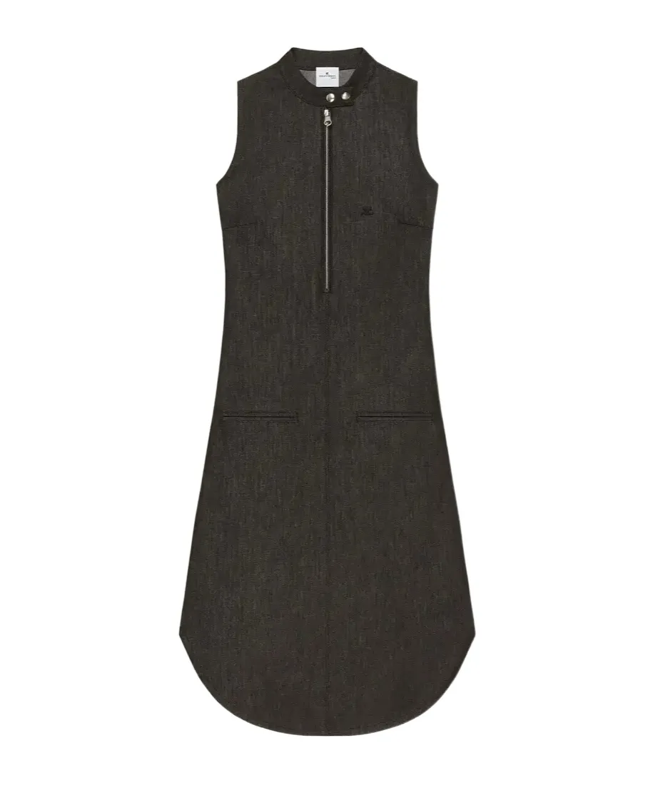 Zip-Front Sleeveless Dress