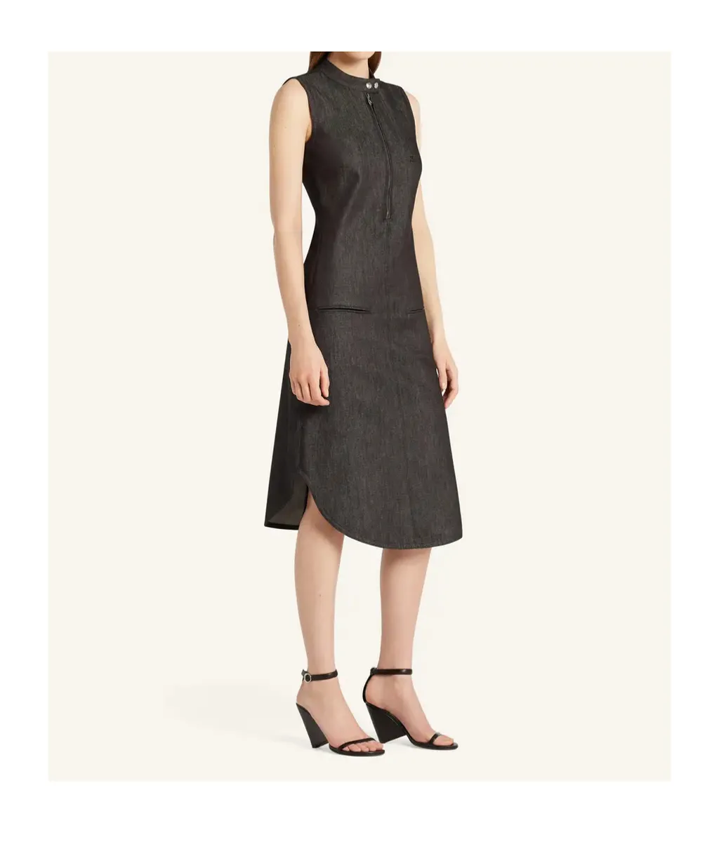 Zip-Front Sleeveless Dress