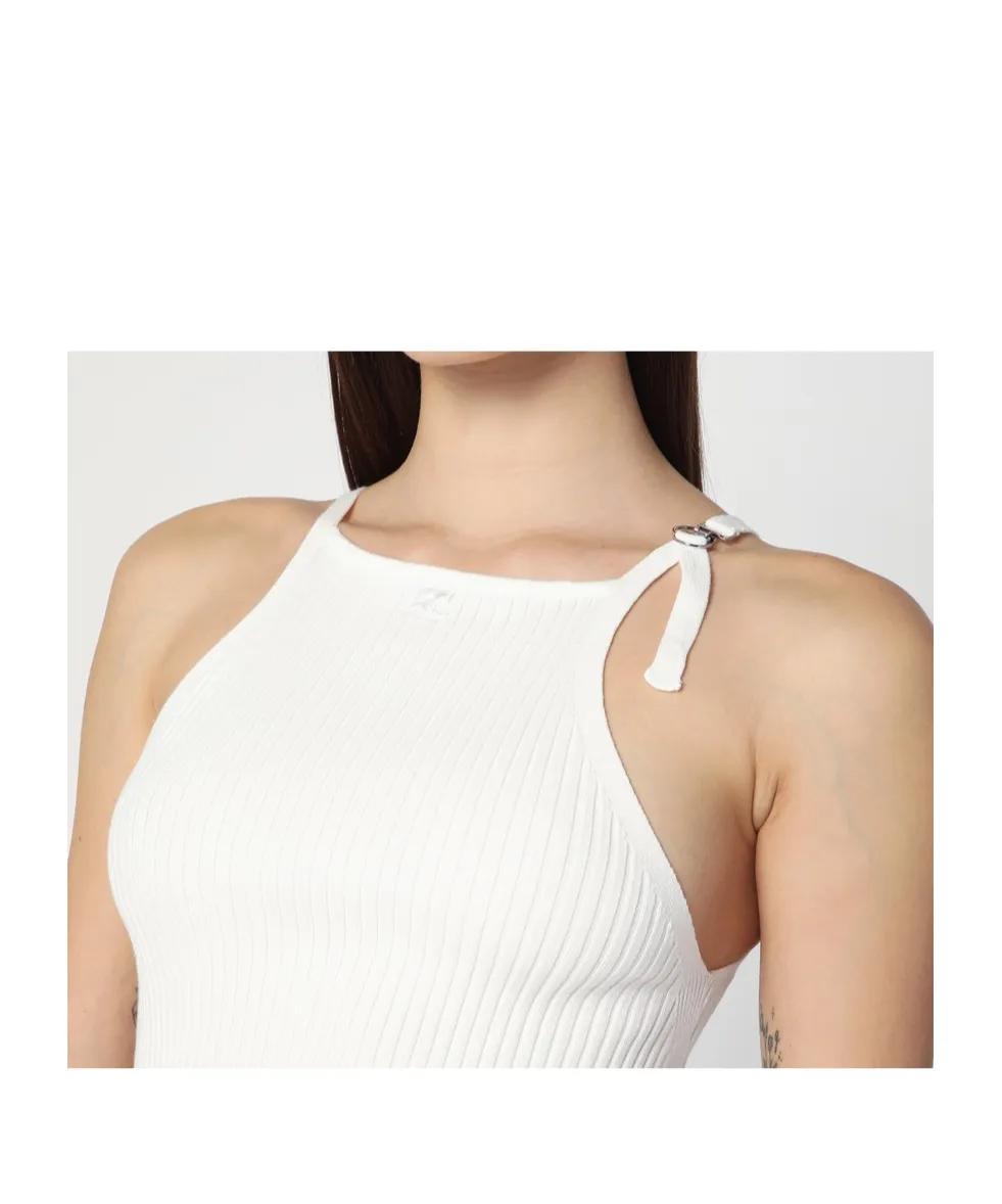Ribbed Top With Pointed Hem