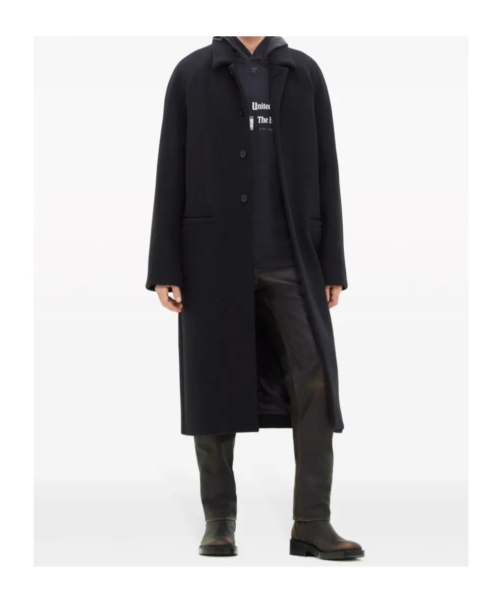 Single-Breasted Coat With Zipped Sleeves