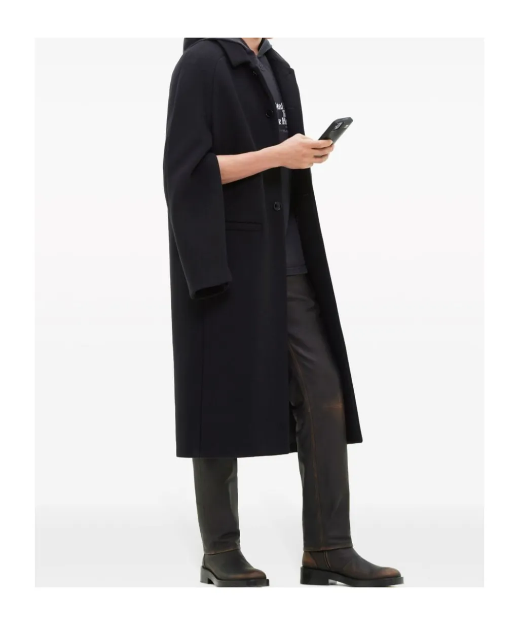 Single-Breasted Coat With Zipped Sleeves