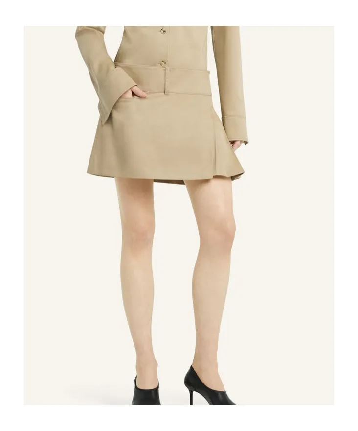 Belted Pleated Mini Skirt