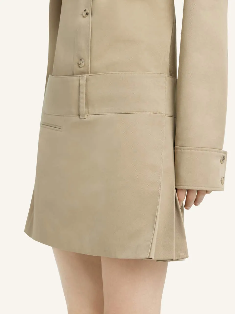 Belted Pleated Mini Skirt