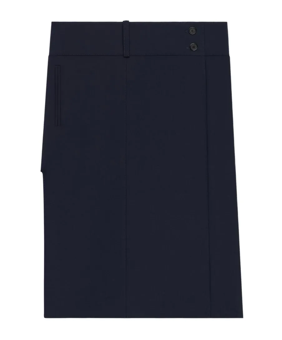 Belted Slit Skirt