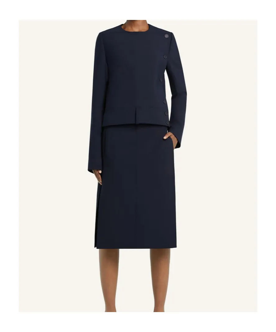 Belted Slit Skirt