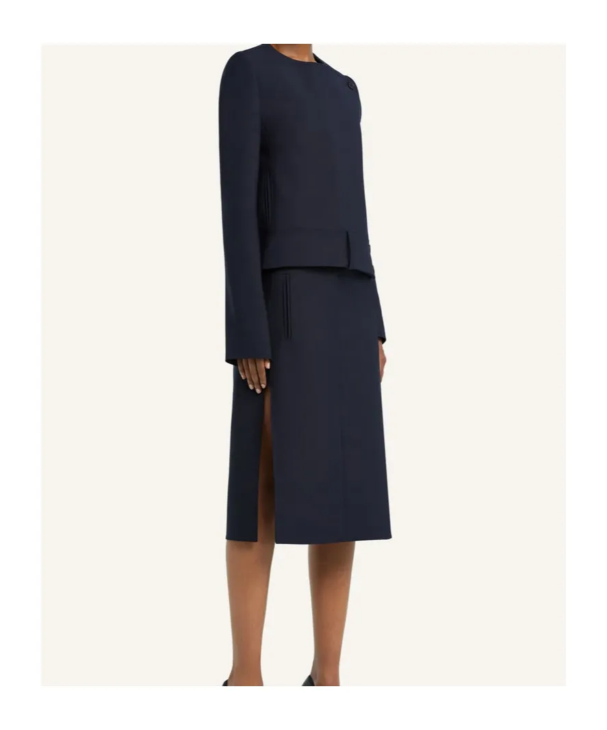 Belted Slit Skirt
