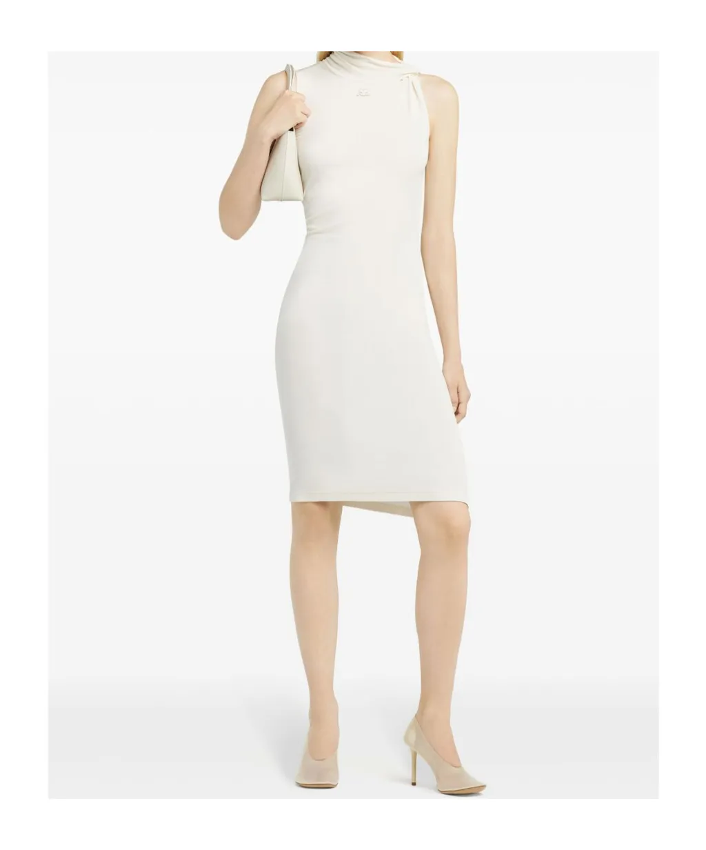 Draped-Detail Midi Dress