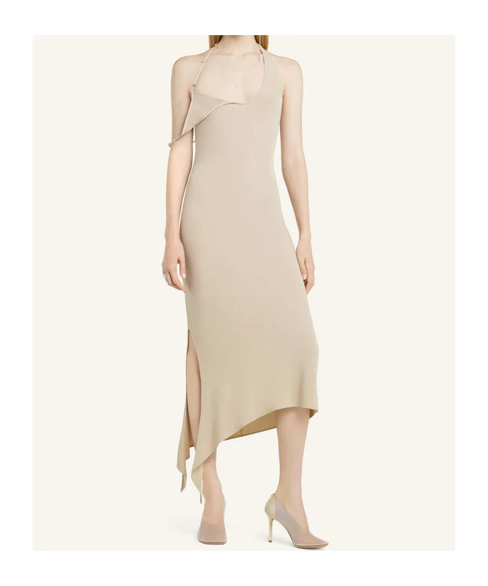 Asymmetric Hem Midi Dress