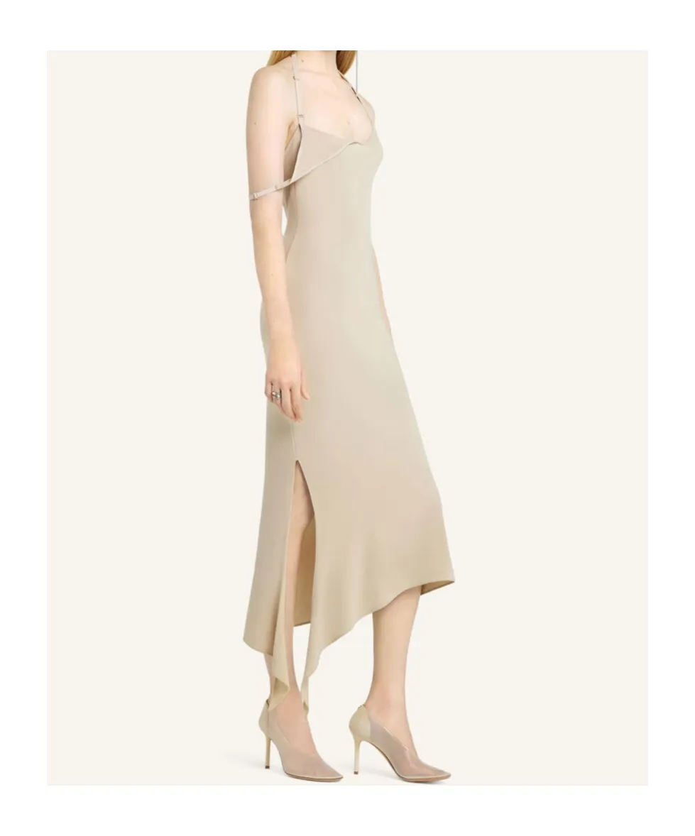 Asymmetric Hem Midi Dress