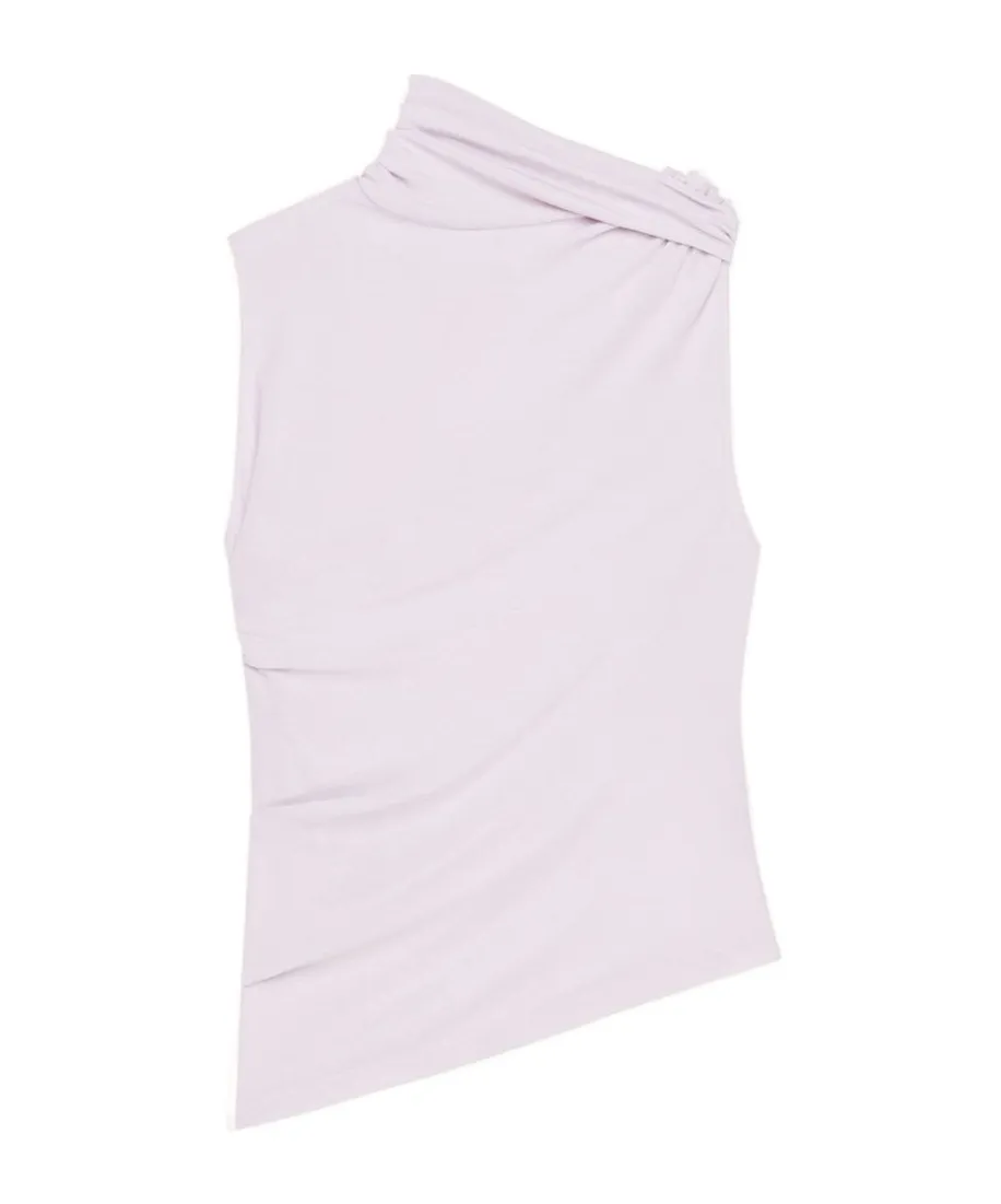 Draped Asymmetric Jersey Top