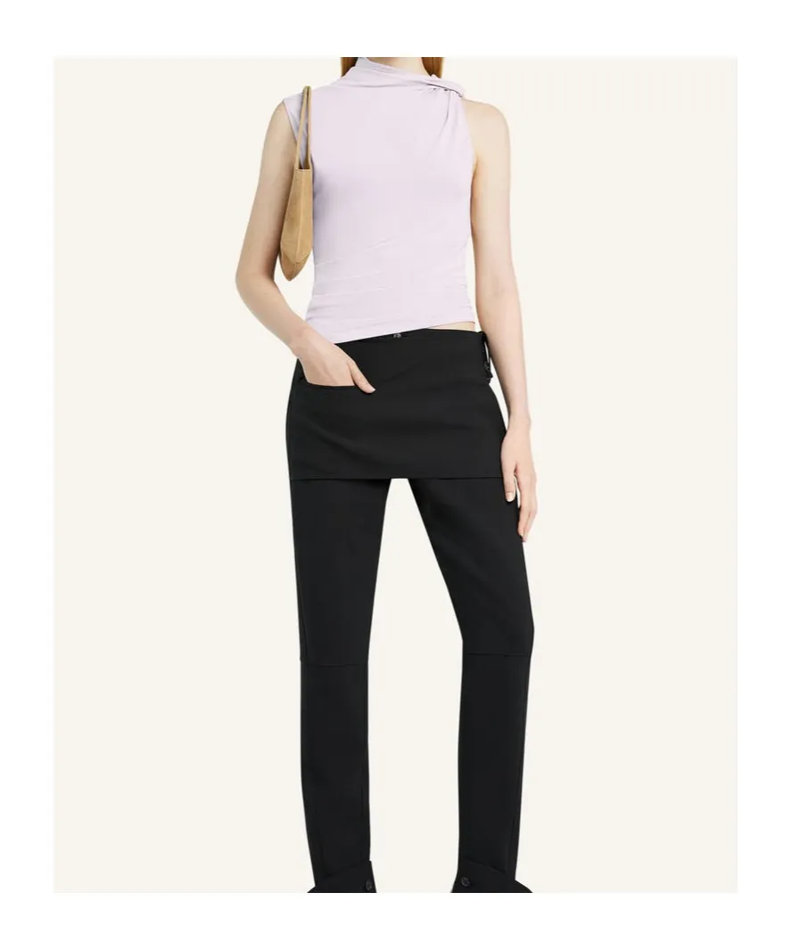 Draped Asymmetric Jersey Top