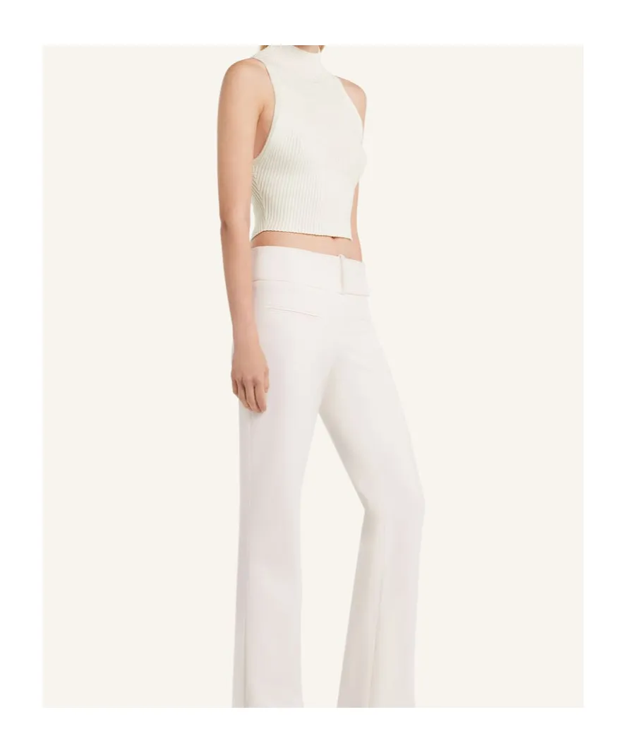 Mock-Neck Cropped Ribbed Tank Top