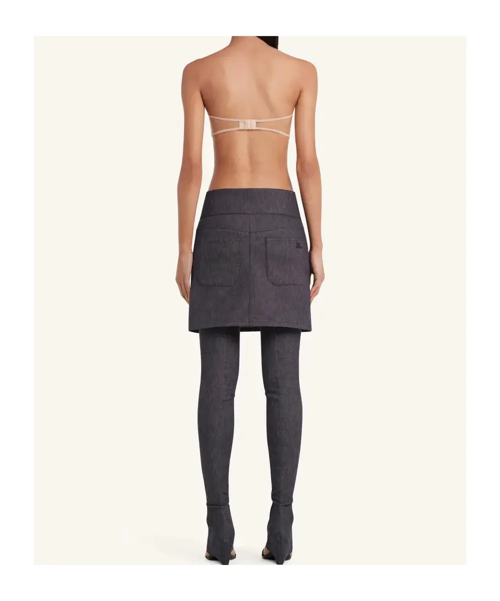 Belted Denim Mini Skirt